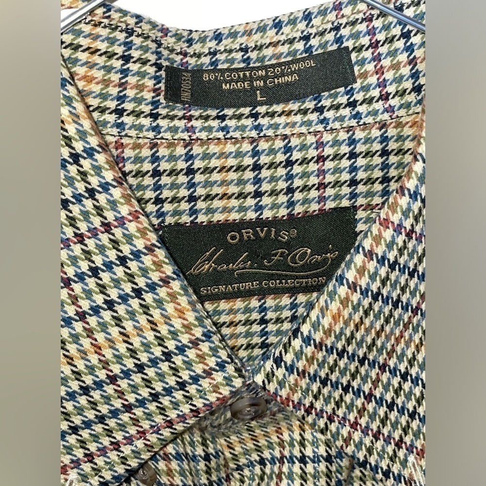 Charles F. Orvis Signature Collection Cotton, Wool Blend Herringbone Plaid Large - Picture 5 of 12